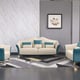 Premium Italian Leather Off White & Blue Sofa WINSTON EUROPEAN FURNITURE Modern