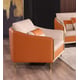 Italian Leather Off White & Orange Arm Chair ICARO EUROPEAN FURNITURE Modern