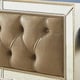 Rose Beige Leather & Mirror CAL King Bedroom Set 5Pcs Homey Design HD-6000 