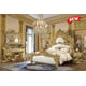 Baroque Rich Gold King Bedroom Set 3Pcs Carved Wood Homey Design HD-8086