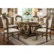 Antique Gold Round Dining Table Set 7Pcs Traditional Homey Design HD-8008 