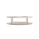 Soft Silver Paint & Vanilla Cream Oval Coffee Table QUARTER VIEW by Caracole 