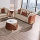 Italian Leather Sand Beige-Cognac Sofa Set 3Pcs VOGUE  EUROPEAN FURNITURE Modern