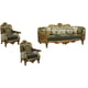 Classic Antique Bronze Black-Gold Fabric 30018 BELLAGIO Sofa EUROPEAN FURNITURE