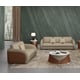 Beige & Brown Italian Leather NOIR Sofa EUROPEAN FURNITURE Contemporary