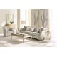 Dove Grey Velvet Fabric & Taupe Paint Finish Sofa SEAMS TO ME by Caracole 