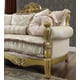 Metallic Bright Gold & Tan Sofa Set 2Pcs Traditional Homey Design HD-105
