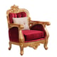 Classic Burgundy Gold Fabric 30015 BELLAGIO II Sofa Set 4 Pcs EUROPEAN FURNITURE 