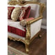 Metallic Bright Gold Sofa Set 2Pcs Traditional Carved Wood Homey Design HD-31