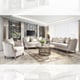 Champagne Finish Luxury Fabric Sofa Set 3Pcs Modern Homey Design HD-632 SPECIAL ORDER