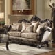 Brown Cherry Sofa Set 2Pcs Carved Wood Traditional Homey Design HD-2658