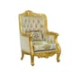 Imperial Luxury Gold Fabric LUXOR Arm Chair Set 3 Pcs EUROPEAN FURNITURE Classic