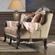 Brown Mahogany Loveseat Carved Wood Traditional Homey Design HD-2638