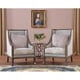 Gray Fabric & Gold Finish Armchairs Set 3Pcs w/ End Table Traditional Homey Design HD-6030 