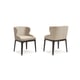 Fully Upholstered Modern Walnut finish THE CINAY DINING CHAIR Set 2Pcs by Caracole 