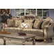 Homey Design HD-287 Olive Green Brown Finish Fabric Sofa Carved Wood Traditional 