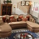 Homey Design HD-1626 Walnut Finish Living Room Sectional Sofa Set 2P Carved Wood