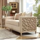 Luxury Champagne Loveseat Solid Wood Traditional Homey Design HD-8911 