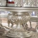 Baroque Belle Silver Carved Wood Rectangular Dining Table Glass Top Homey Design HD8088 