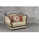 Beige Silk Chenille Dark Brown Wood Sofa Set 2Pcs HD-90017 Classic Traditional