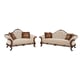 Luxury Chenille Dark Carved Wood Sofa Set 2Pcs HD-90021 Classic Traditional