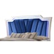 Silver Finish Wood King  Panel Bed w/Storage Modern Cosmos Furniture Alia