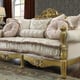 Metallic Bright Gold & Tan Sofa Set 3Pcs Traditional Homey Design HD-105