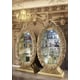 Rich Gold China Cabinet Carved Wood Traditional Homey Design HD-8086
