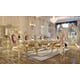 Baroque Rich Gold Dining Arm Chair Set 2Pcs Gold Traditional Homey Design HD-8086