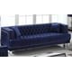 Blue Finish Sofa w/ Acrylic legs Modern Cosmos Furniture Kendel
