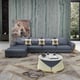 Gray Italian Leather Sectional Sofa LHF CASTELLO EUROPEAN FURNITURE Contemporary