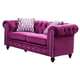 Purple Finish Brown Wood Sofa & Loveseat Set 2Pcs Transitional Cosmos Furniture Camila