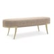 Belgian Cut Velvet & Metal Legs in a Whisper of Gold Bench WAIT YOUR TURN by Caracole 
