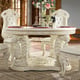 Luxury Glossy White Round Table Carved Wood Traditional Homey Design HD-8089