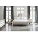 Dove Gray Performance Velvet King Bed Set 5Pcs TO POST OR NOT TO POST-KING / DUAL IMPRESSIONS by Caracole 