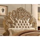 Homey Design HD-5801 Luxury Ivory Antique Gold Eastern King Size Bed