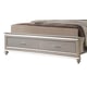 Silver Finish Wood Queen Panel Bed w/Storage Modern Cosmos Furniture Alia