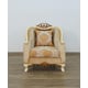 Luxury Beige Antique Dark Gold Wood Trim ANGELICA Chair EUROPEAN FURNITURE