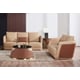 Premium Italian Leather Sand Tan Brown Sofa GLAMOUR EUROPEAN FURNITURE Modern