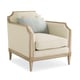 Textured Ivory Fabric & Matte Pearl Wood Frame Accent Chair FRAME OF REFERENCE by Caracole 