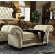 Antique Gold & Perfect Cream Leather Bench Traditional Homey Design HD-8011 