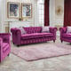 Purple Finish Brown Wood Sofa Transitional Cosmos Furniture Camila