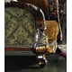 Homey Design HD-260  Luxury Mocha Finish Carved Wood Chair Traditional  
