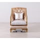 Luxury Beige & Gold Wood Trim ROSABELLA Chair EUROPEAN FURNITURE Traditional