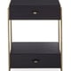 Black Stained Ash & Bronze Gold Metal REMIX NIGHTSTAND Set 2Pcs by Caracole 