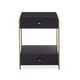 Black Stained Ash & Bronze Gold Metal REMIX NIGHTSTAND Set 2Pcs by Caracole 