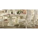 Luxury Glossy White Dining Table Carved Wood Traditional Homey Design HD-8089