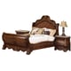 Cherry Finish Wood Queen Sleigh Bedroom Set 3Pcs Traditional Cosmos Furniture Cleopatra