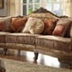 Luxury Sandy Rich Fabric Sectional Sofa Set 6Pcs w/ Coffee Tables Traditional Homey Design HD-458