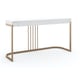  White Finish & Metal Base in Champagne Gold Console Table BEAUTY BAR by Caracole 